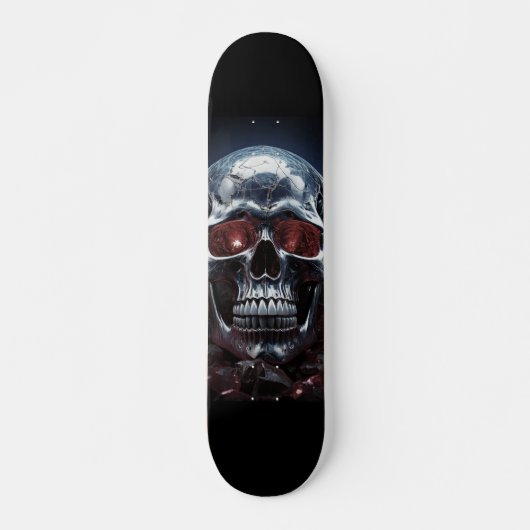 Kristallschädel mit Ruby Red Eyes Skateboard (Vorne)