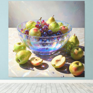 *~*Kristallschale Stillleben Frucht Kunstgeschenk  Leinwanddruck