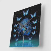 Kristallschlucht am Butterfly Square Wall Clock Quadratische Wanduhr (Winkel)