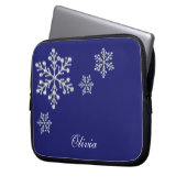 Kristallschneeflocke-blaue Laptop-Hülse Laptopschutzhülle (Vorderseite Links)