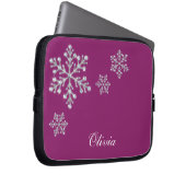 Kristallschneeflocke-magentarote Laptop-Hülse Laptopschutzhülle (Vorne Rechts)