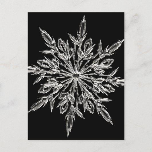 Kristallschneeflocke Postkarte (Vorderseite)