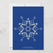 Kristallschneeflocken Blau Hochzeitsdinner Probe Einladung (Rückseite)