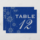 Kristallschneeflocken Blaue Hochzeit Tischnummer (Vorne/Hinten)