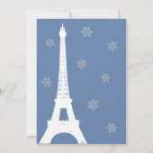 Kristallschneeflocken in Paris (blau) Einladung (Rückseite)