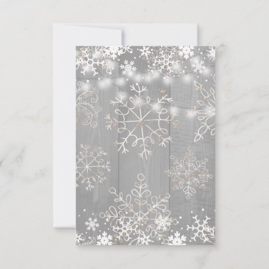 Kristallschneeflocken rett Dattelhochzeit Save The Date (Rückseite)