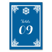 Kristallschneeflocken Weihnachtszahl Tischnummer (Vorderseite)