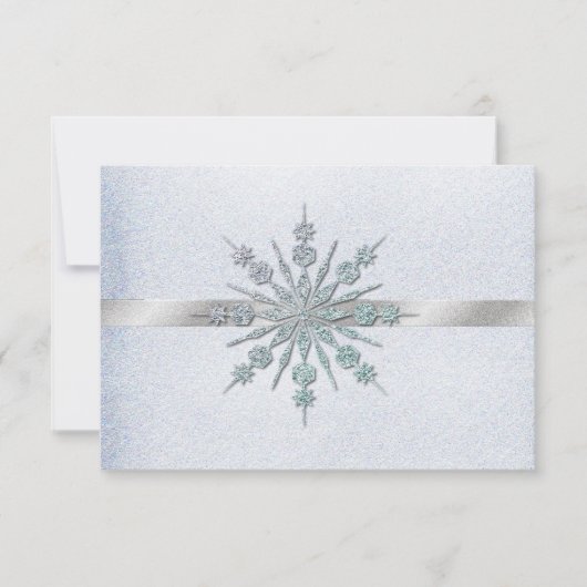 Kristallschneeflocken Winter Wedding UAWG RSVP Karte (Vorderseite)
