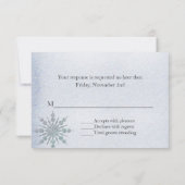 Kristallschneeflocken Winter Wedding UAWG RSVP Karte (Rückseite)