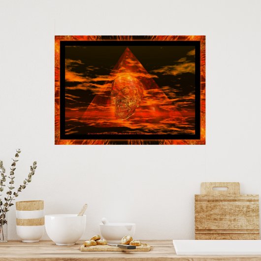 KRISTALLSKULL in Pyramide Poster (Küche)