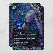 Kristallsteine, blau, Aquamarin, Lila Einladung (Vorne/Hinten)