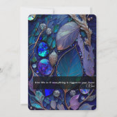 Kristallsteine, blau, Aquamarin, Lila Einladung (Rückseite)