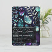 Kristallsteine, blau, Aquamarin, Lila Einladung (Stehend Vorderseite)