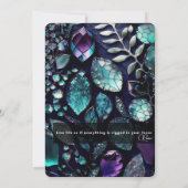 Kristallsteine, blau, Aquamarin, Lila Einladung (Rückseite)