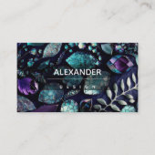 Kristallsteine, blau, Aquamarin, Lila Visitenkarte (Vorderseite)