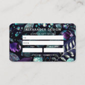 Kristallsteine, blau, Aquamarin, Lila Visitenkarte (Rückseite)