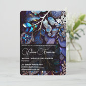 Kristallsteine, blau, Lavendel Einladung (Stehend Vorderseite)