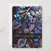 Kristallsteine, blau, Lavendel Einladung (Rückseite)