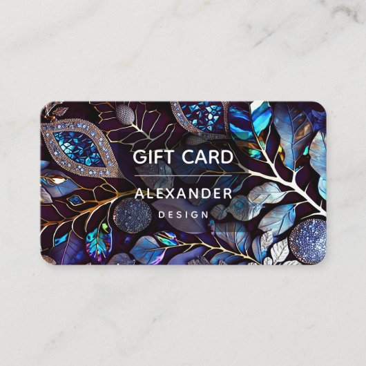 Kristallsteine, blau, Lavendel Visitenkarte (Vorderseite)