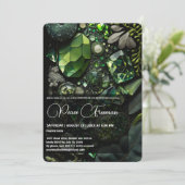 Kristallsteine, grün, moos, einladung (Stehend Vorderseite)