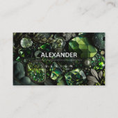 Kristallsteine, grün, moos, visitenkarte (Vorderseite)