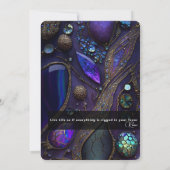 Kristallsteine, Lila, violett, Gold Einladung (Rückseite)