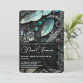 Kristallsteine, Platin, Silber, aquamarin Einladung (Stehend Vorderseite)