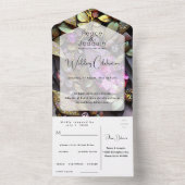 Kristallsteine, Rosa, Gold, All In One Einladung (Innen Boden)