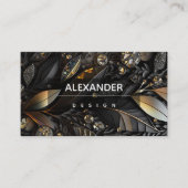 Kristallsteine, schwarz, Ebony, Gold Visitenkarte (Vorderseite)