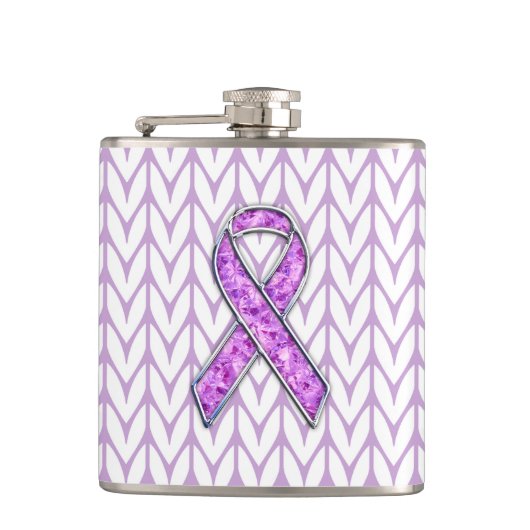 Kristallstil Rosa-Band-Strick Flachmann (Vorderseite)