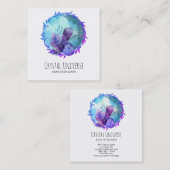 *~* Kristalluniversum-BlumeWreath Quadratische Visitenkarte (Vorne/Hinten)