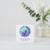 *~* Kristalluniversum-BlumeWreath Quadratische Visitenkarte (Stehend Vorderseite)