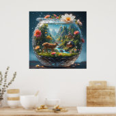 Kristallvase dekorativ mit Waldszene Poster (Küche)