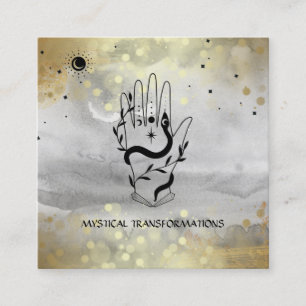 *~* Kristallwaren Hand Schlange Moon Magic Boho Gr Quadratische Visitenkarte