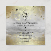 *~* Kristallwaren Hand Schlange Moon Magic Boho Gr Quadratische Visitenkarte (Rückseite)
