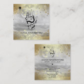 *~* Kristallwaren Hand Schlange Moon Magic Boho Gr Quadratische Visitenkarte (Vorne/Hinten)