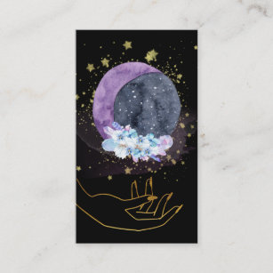 *~* Kristallwaren Moon Sky Kosmos Stars Hand Visitenkarte