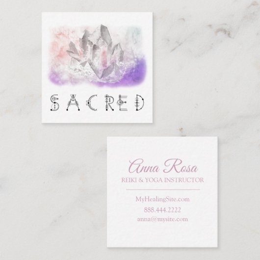 *~* Kristallwasser Farbe Heilkunst Quadratische Visitenkarte (Vorne/Hinten)