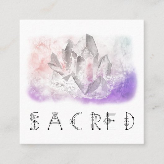 *~* Kristallwasser Farbe Heilkunst Quadratische Visitenkarte (Vorderseite)