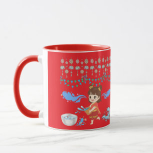 Kristallwasserfeier leuchtend rot tasse