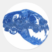 Kristallwasserkatzenschädel Runder Aufkleber (Vorderseite)