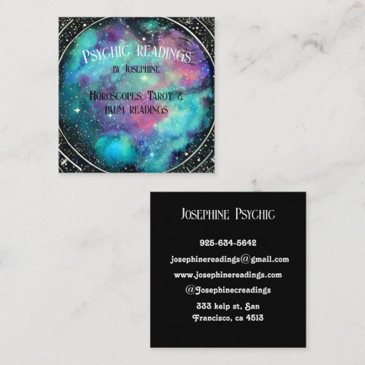 Kristallweltraum Galaxie Sterne Tarot Quadratische Visitenkarte (Vorne/Hinten)