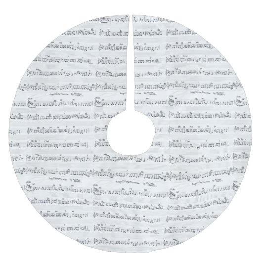 Kriste Hublers Notenzettel Polyester Weihnachtsbaumdecke (Vorderseite)