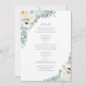 Kristen Boho Floral Greenery Katholische Hochzeit Einladung (Rückseite)