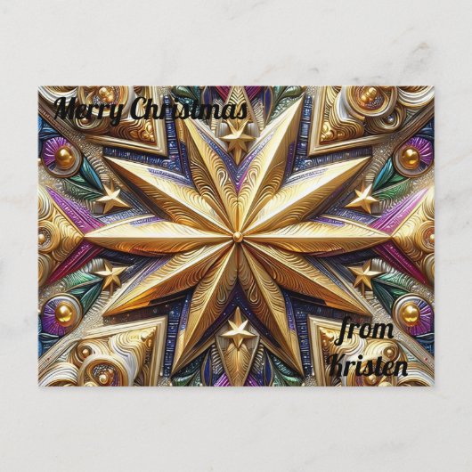 KRISTEN ~ CHRISTMAS ~ 3D-Sternmuster ~ Postkarte (Vorderseite)