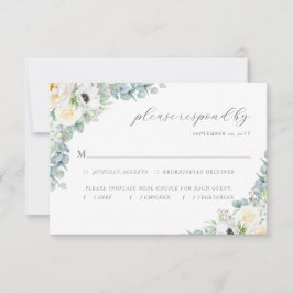 Kristen Elegant Boho Greenery Meal Choice Hochzeit RSVP Karte