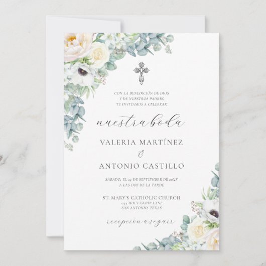 Kristen Invitación de Boda Católica Wedding Einladung (Vorderseite)