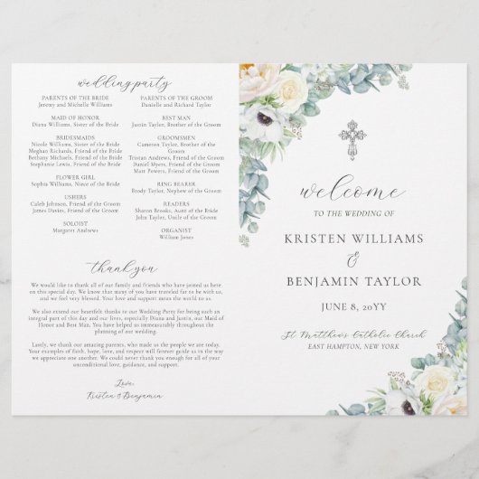 Kristen Katholic Wedding Mass Zeremony Program (Vorderseite)