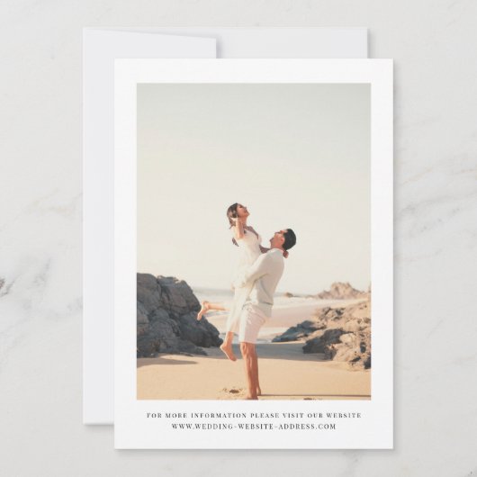 KRISTEN Minimalistisch 2 Foto Wedding Save The Date (Rückseite)