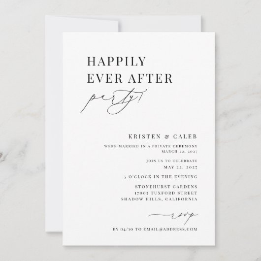 KRISTEN Minimalistisch glücklich immer nach dem Pa Einladung (Vorderseite)